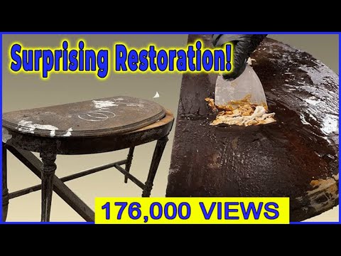 AMAZING RESTORATION OF VINTAGE MAHOGANY SIDE TABLE- You Won&rsquo;t Believe Your Eyes!