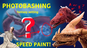 SPEED-PAINT! in Clip Studio Paint // PHOTO-BASHING WITH MICHELLE #2 (DRAGON AND FIGHTER)