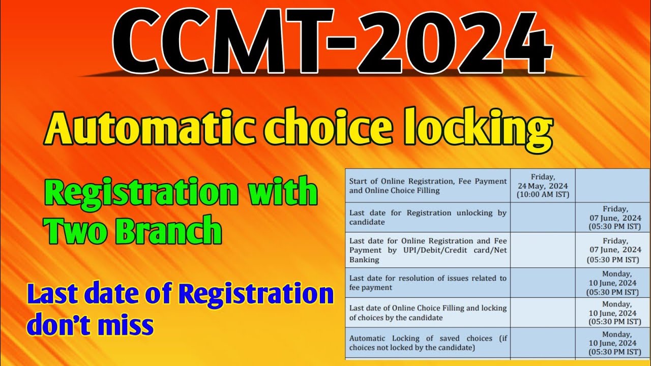 Automatic choice locking | Registration with two branch 
