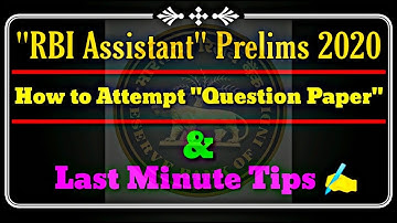 RBI Assistant Prelims // How to Attempt Question Paper // Last Minute Tips ✍️ //Watch it Carefully🙂