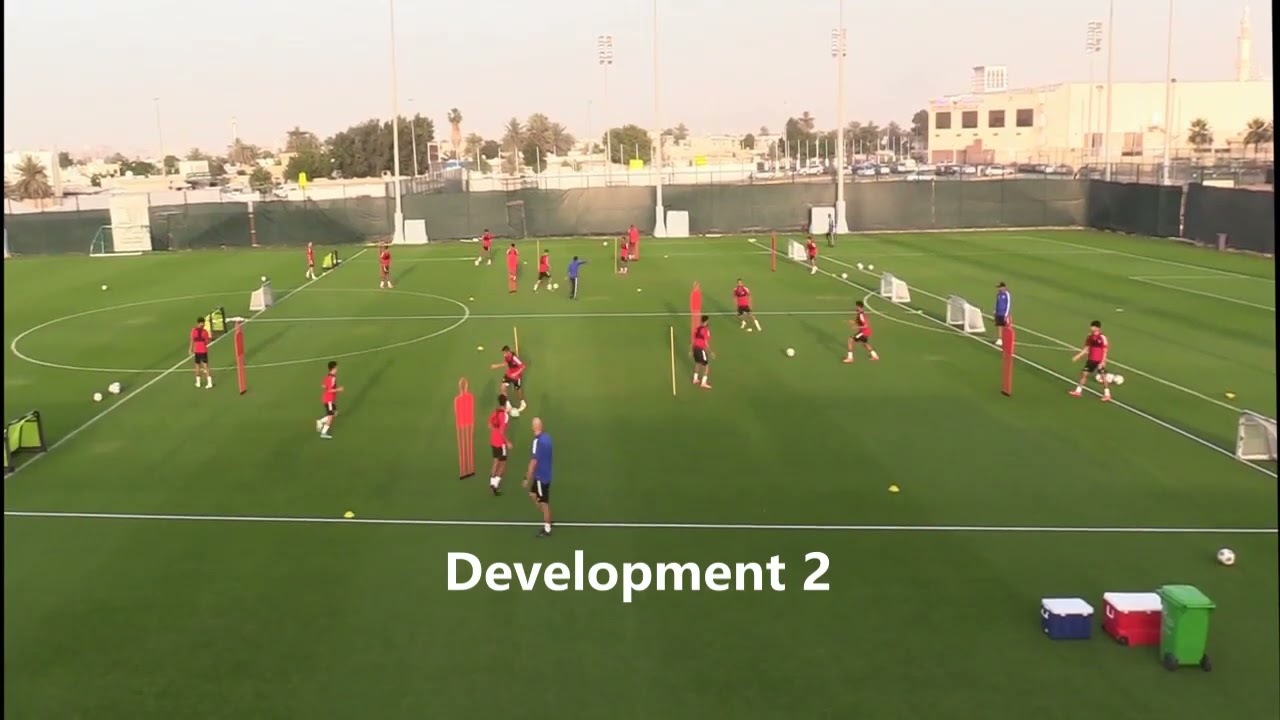Football Passing Drills Warm Up - third man short -Sharjah FC