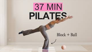 37 MIN PILATES | Strong Core & Glutes | block and ball