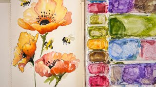 Poppies That POP With Color. And Bees~