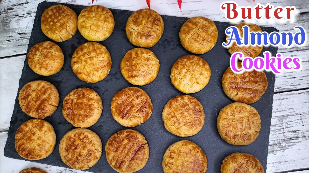 Butter Almond Cookies Recipe, No Additives No Artificial Flavouring | Almond Biscuits