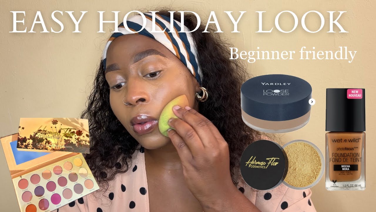 EASY HOLIDAY LOOK||Beginner friendly makeup ||Brows - YouTube