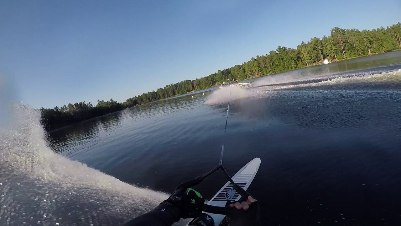 Water Skiing Slalom Course 15 off GoPro Head View - YouTube