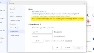 Your Apple ID and Password will be encrypted and only stored on local