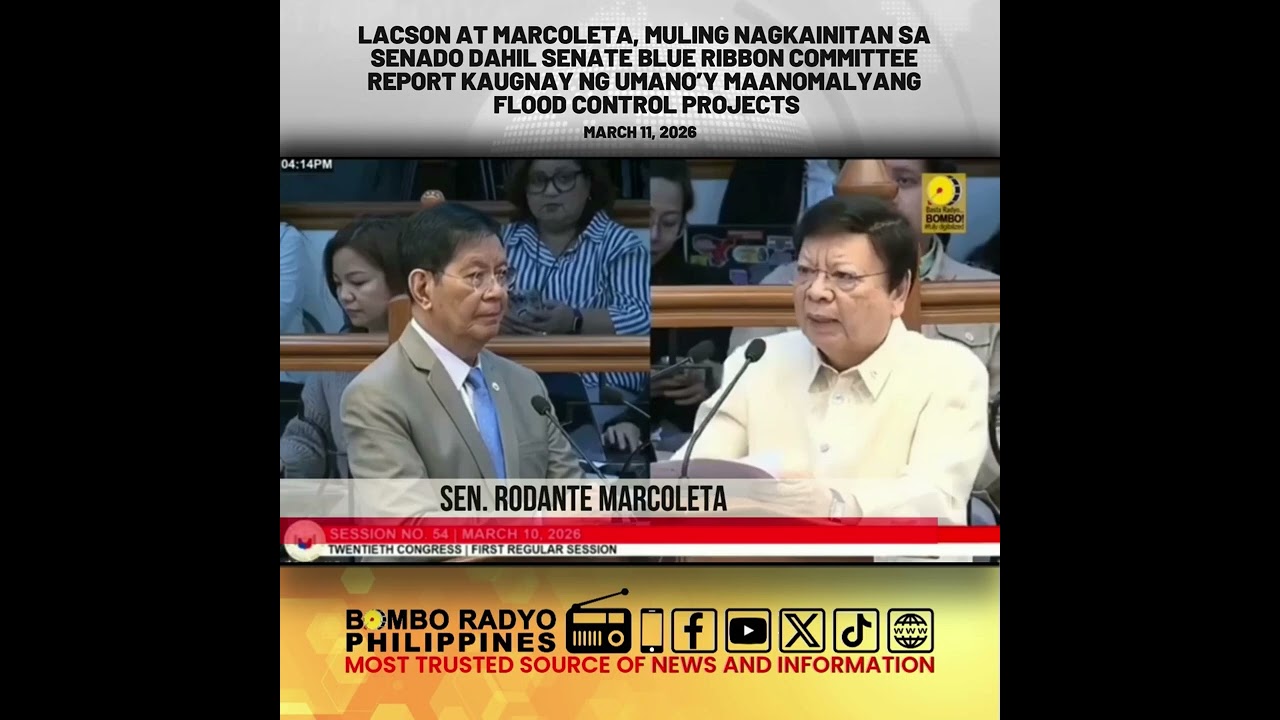 Sen. Panfilo 'Ping' Lacson at Sen. Rodante Marcoleta, muling nagkainitan sa Senado | Bombo Radyo
