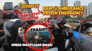 Bantu Ambulance Jemput Pasien Emergency yg Terjebang Macet dikarenakn Kecelakaan Konteiner