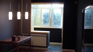 Объединяем Балкон с комнатой!Стыд и стыки обоев!Столешница из дерева,черная стена!Ремонта балкона Объединяем Балкон с комнатой!Стыд и стыки обоев!Столешница из дерева,черная стена!Ремонта балкона