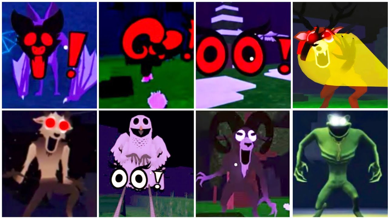 Owl vs Bat vs Deer vs Ram, Goat, Boar, Yeti, Wolf, 99 nights in the forest all jumpscares