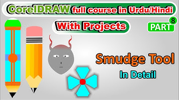 how to learn corel draw-(Smudge Tool) full training course tutorial-Part 8 urdu/hindi 2018