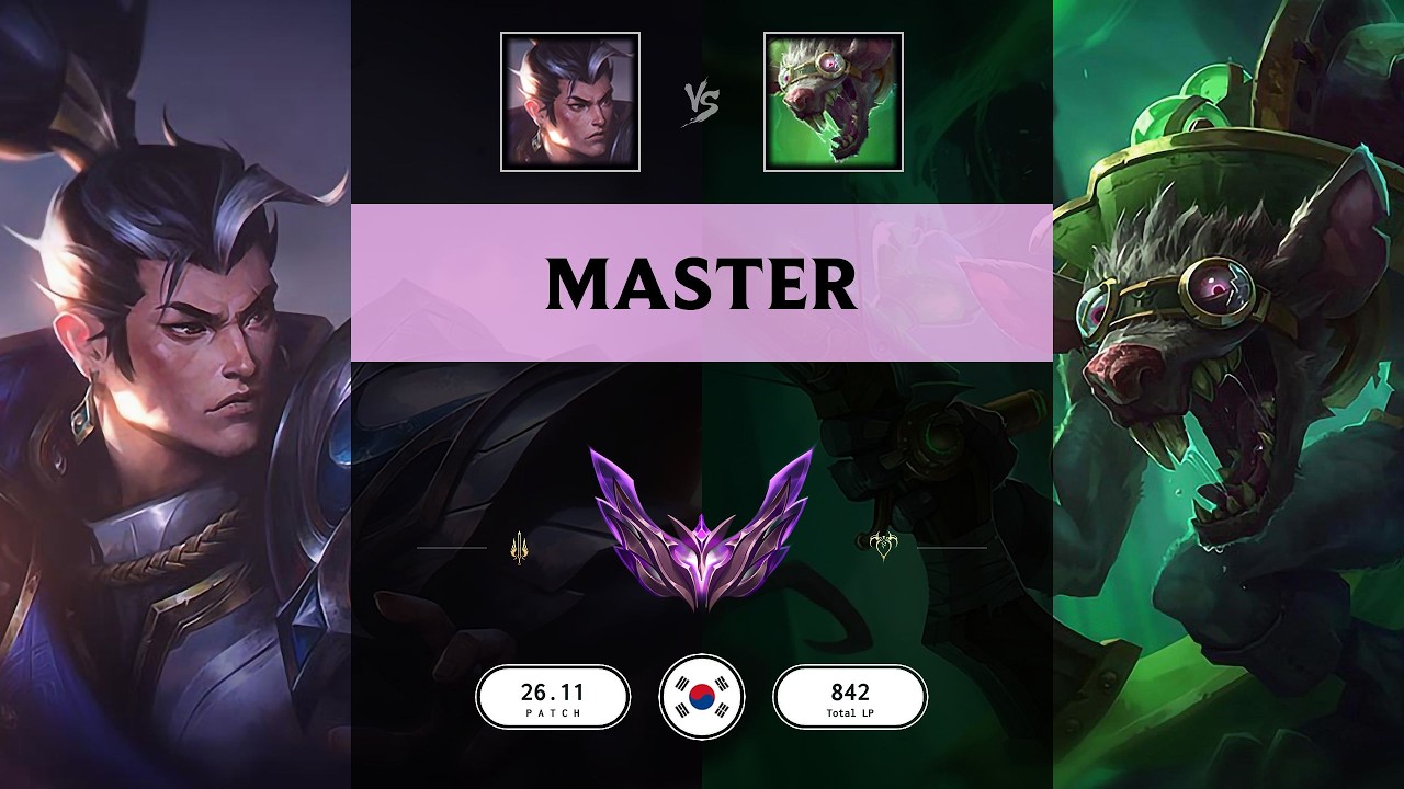 Master Match: Xin Zhao vs Twitch - KR server Patch 26.11 - YouTube