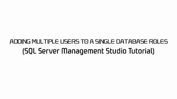 Adding multiple users to a single database roles