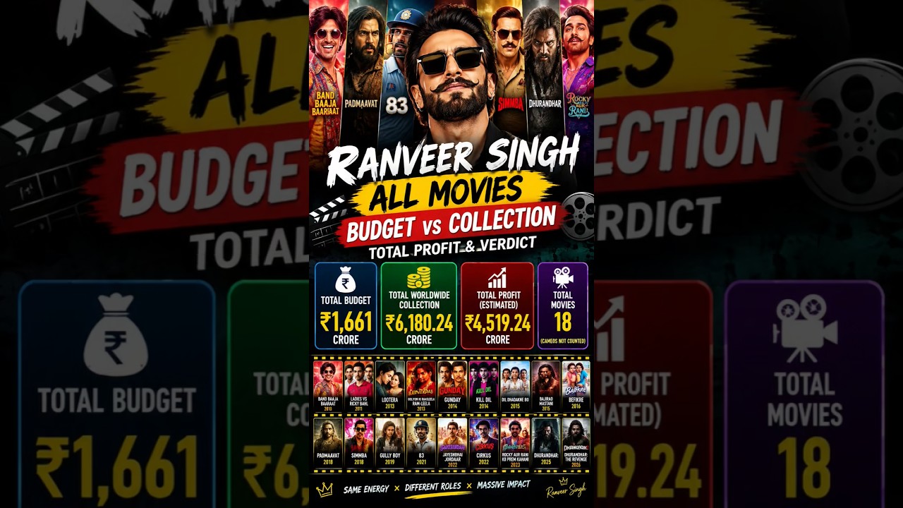 Ranveer Singh Made ₹4000+ Crore Profit? All Lead Movies Box Office Report 🎬