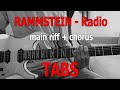 Rammstein  radio  tabs main riff  chorus backing tack by timstopit