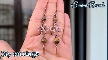 Simple wire wrapped earrings | Wire jewelry making for beginners | Clover leaf wire earrings 