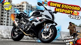 S1000RR MSPORT 2023🔥POLICE CAUGHT US🤧CARBON FIBRE ALLOYS😱30 LAKHS🤑