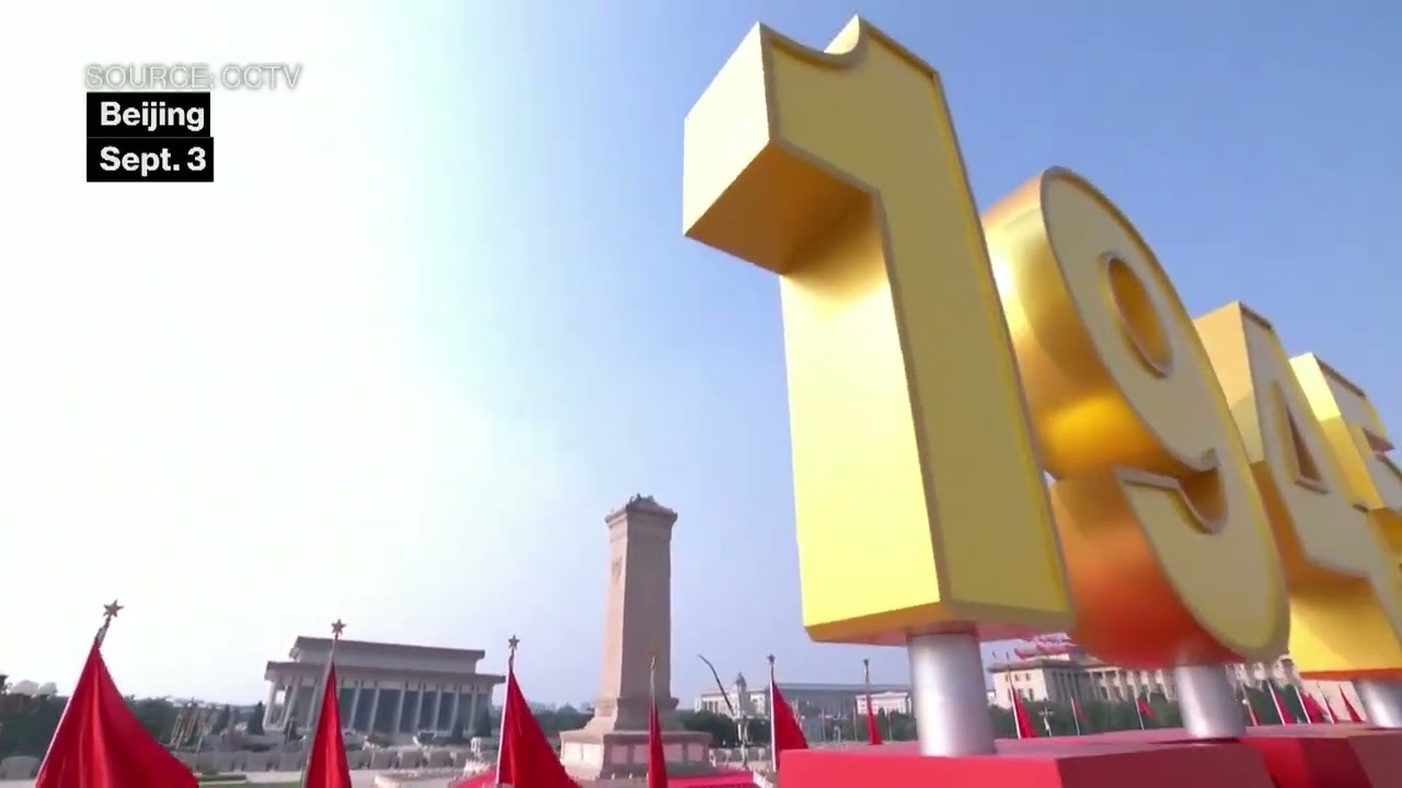China's military parade kicked off with an 80-gun salute.