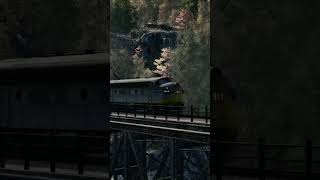 3 CLINCHFIELD F UNITS AND A SD40-2 LEAD A COAL TRAIN OVER MASSIVE TRESTLE  BRIDGE IN.TSW3