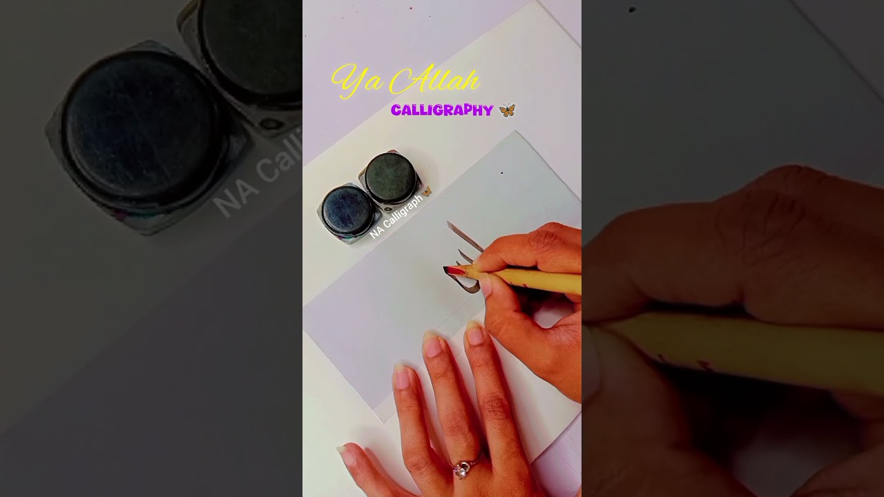 Arabic calligraphy Ya Allah tutorial ✨ #youtubeshorts #shorts #viral