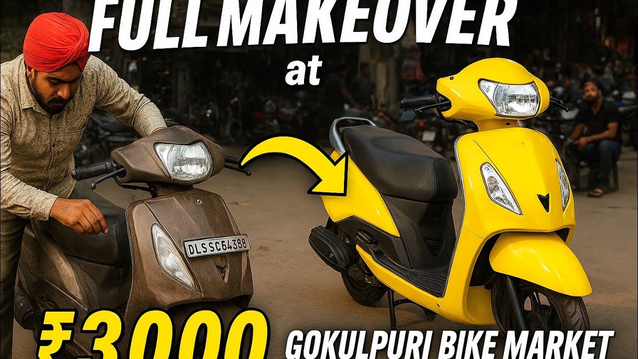 Full Makeover of Jupiter only at ₹3,000 in Gokulpuri Bike Market 🤯Cheapest Body parts market ✨
