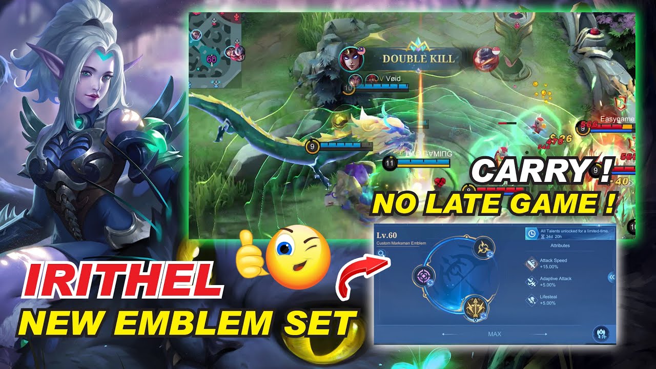 IRITHEL NEW EMBLEM SET 2023 Best Build Critical with NO REGRET 😍 MLBB Starlight Skin Gameplay