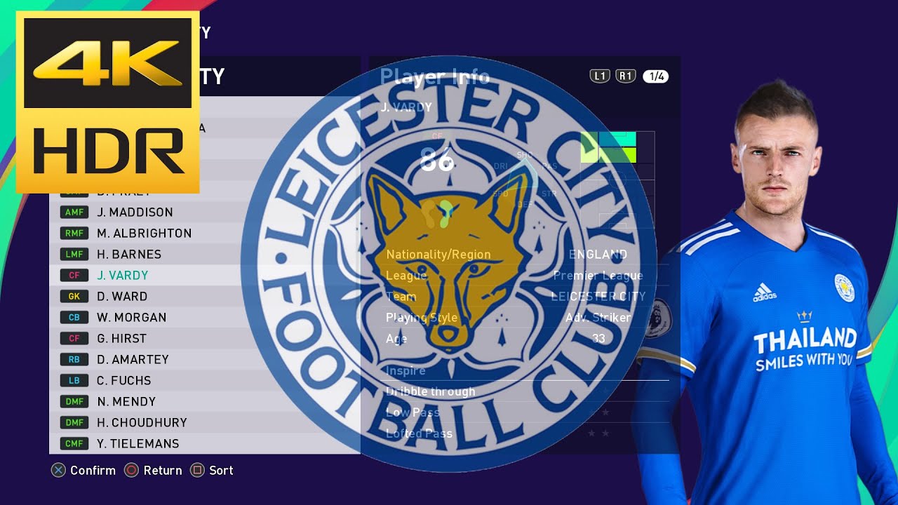 PES 2021 - Leicester City Player Faces & Tattoo 2021