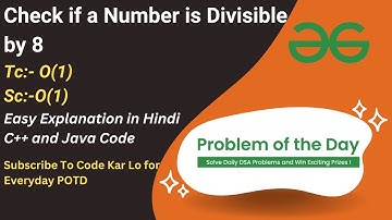 Check if a Number is Divisible by 8 | String | GFG POTD | C++ | Java | Code Kar Lo