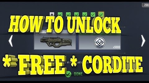 HOW to UNLOCK FREE CORDITE cod mobile