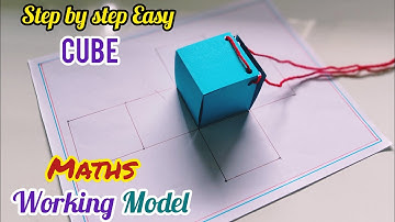 3D Cube Maths Pull Up Net Model/ Maths 3d shapes TLM/ Maths Working Project/ Maths Exhibition Model
