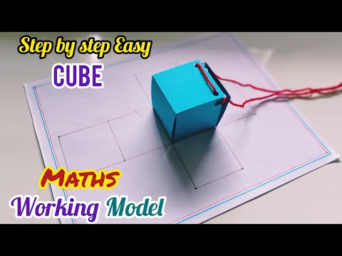 3D Cube Maths Pull Up Net Model/ Maths 3d shapes TLM/ Maths Working Project/ Maths Exhibition Model
