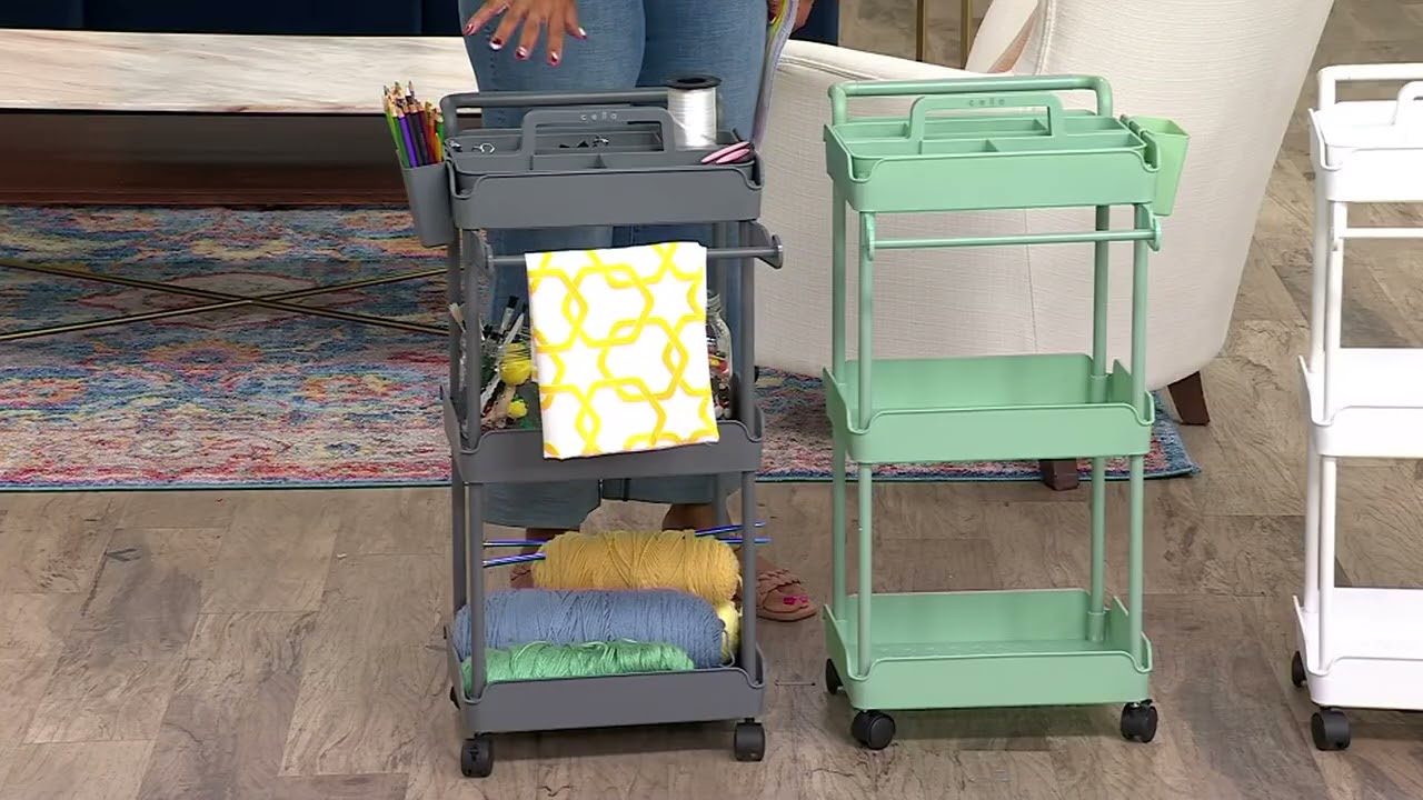Cella 3 Tier Universal Cart with Removable Caddy on QVC