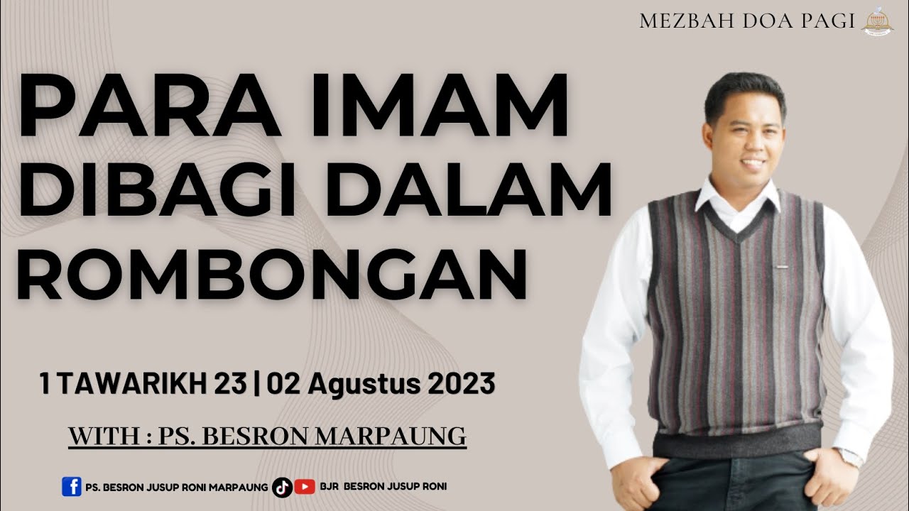 1 Tawarikh 24 25 Mezbah Doa Pagi Penyembahan Khotbah Berseri Kej 1-tawarikh-24-25-mezbah-doa-pagi-penyembahan-khotbah-berseri-kej