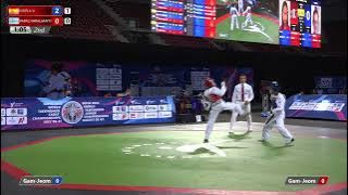 234 Quarter final Boys  37kg ESP VIDELA V  GRE PAPACHARALAMPOUS