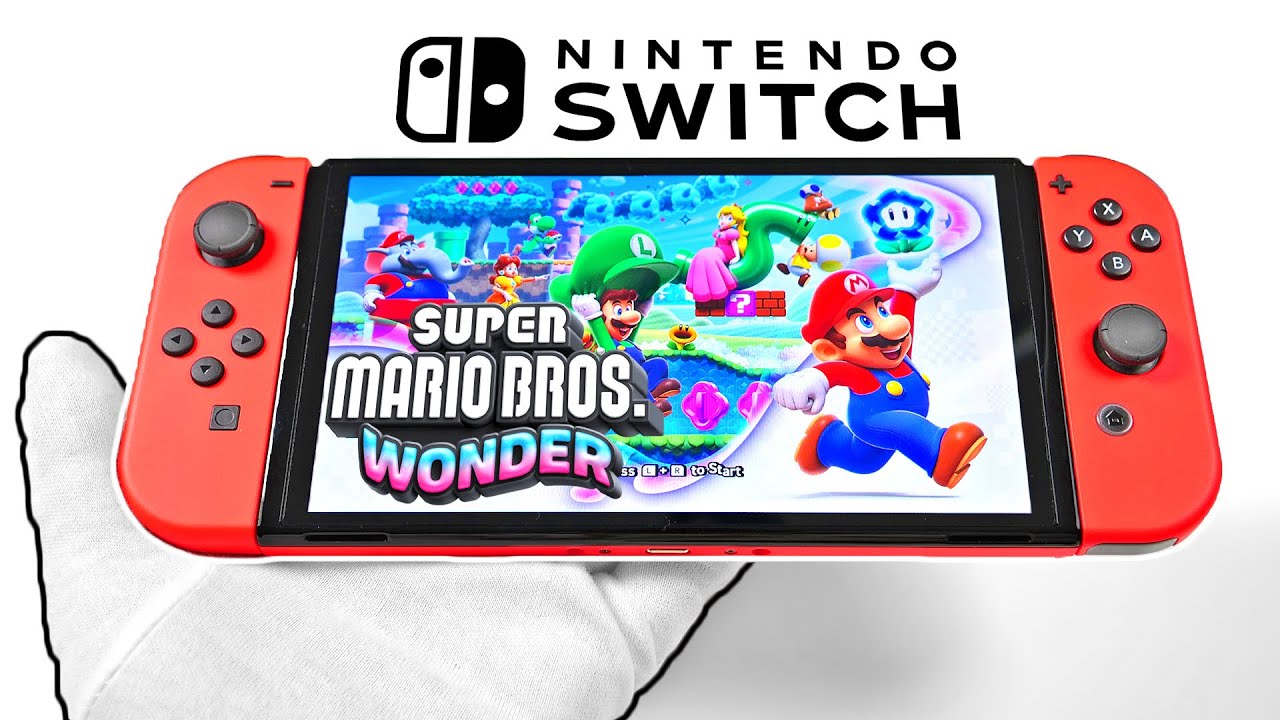 Unboxing Super Mario Bros. Wonder + Switch OLED Mario Edition 