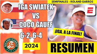 Iga Swiatek vs Coco Gauff | RESUMEN SEMIFINAL | HIGHLIGHTS | Roland Garros 2024