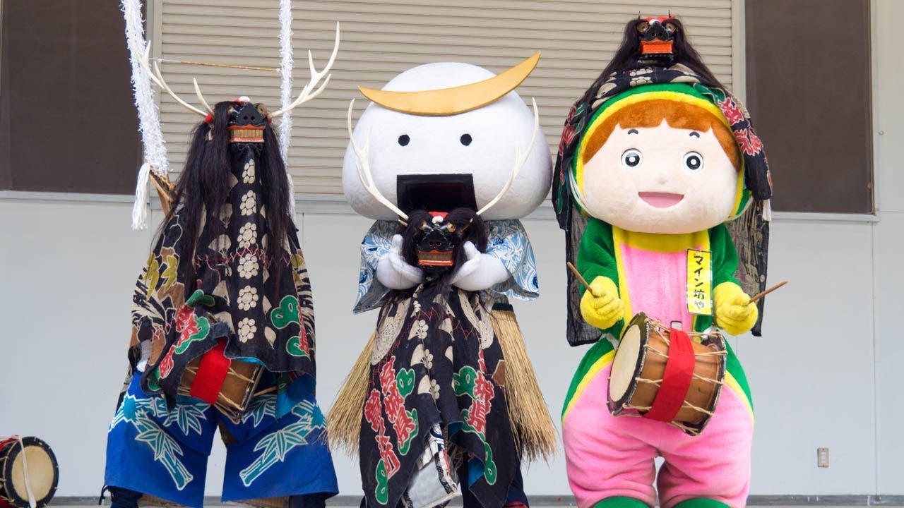 むすび丸とマイン坊やの八ツ鹿踊り（むすび丸ミステリーツアー2017）