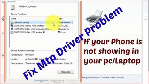 How to fix mtp driver problem
