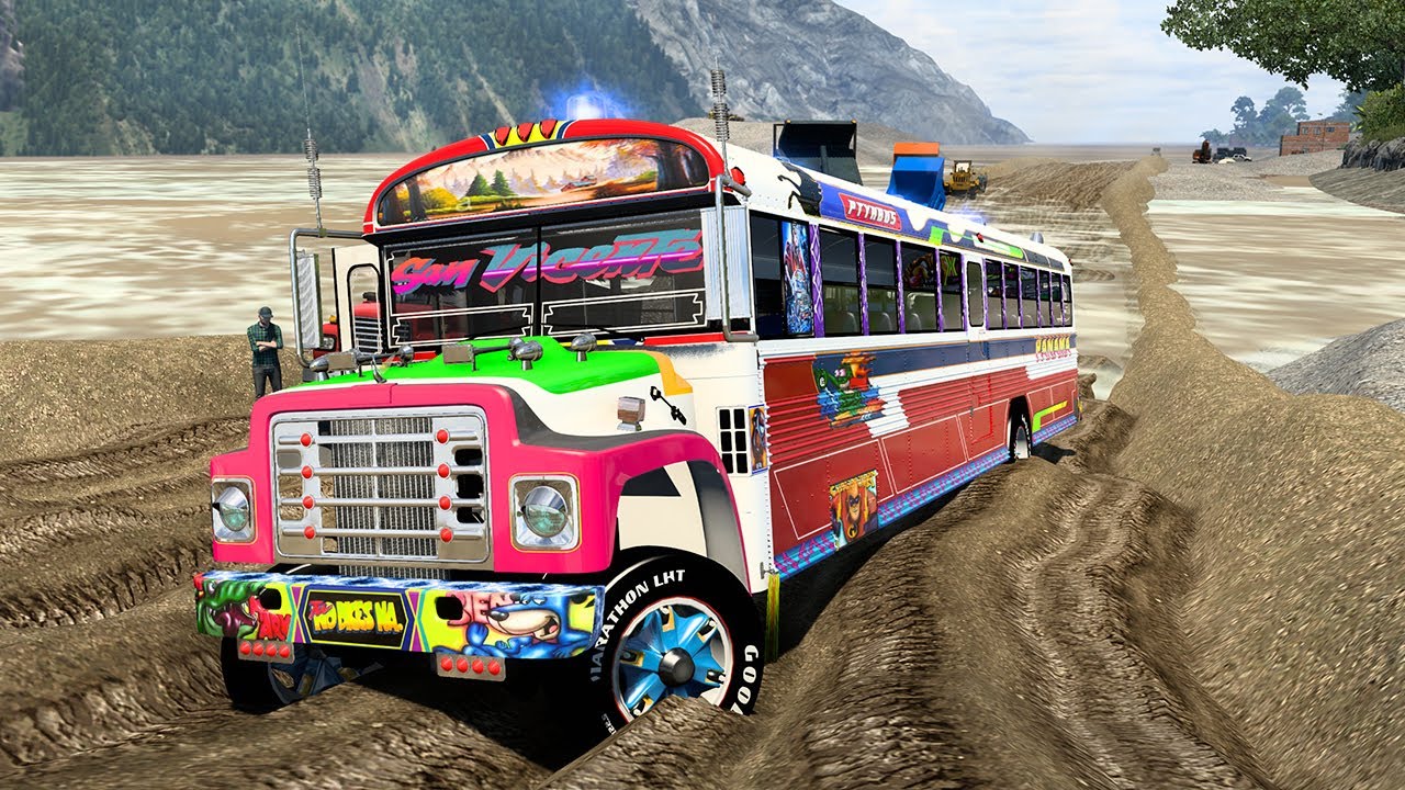 NOS QUEDAMOS Atascados EN EL Barro BUS DE PANAMA CARRETERAS DE BARRO ATS MODS 1.43