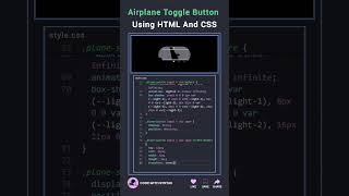 🌐 Aeroplane Toggle Button Using HTML CSS And JS 💀 #js #htmlcss #programming #animation #linux