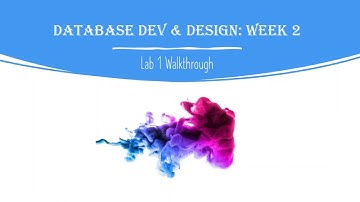 Database Dev and Design: Week 2 - Access Lab 1 Walkthrough