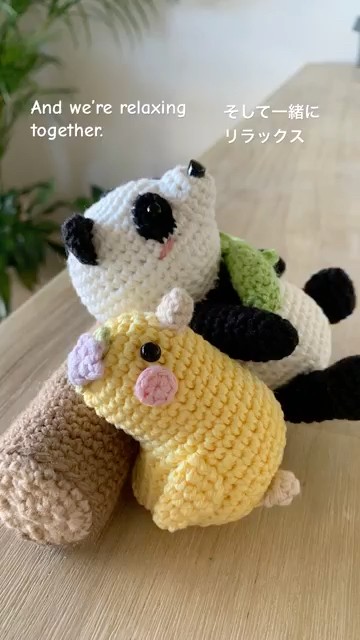 あみぐるみパンダとヒヨコ#shorts #あみぐるみ#amigurumi #crochet