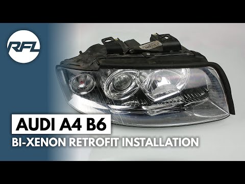 Audi A4 B6 | Mini H1 HID Bi-xenon Projector Retrofit kit Installation instructions headlight upgrade