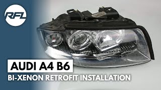 Audi A4 B6 | Mini H1 HID Bi-xenon Projector Retrofit kit Installation instructions headlight upgrade