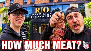 HOW MUCH MEAT CAN A MAND!NGO EAT?? Mooch & Rio Brazilian Steakhouse Review 🇧🇷