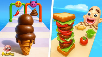 Ice Cream Stack Runner VS Sandwich Runner - All Levels Satisfying Walkthrough Gameplay Part 1