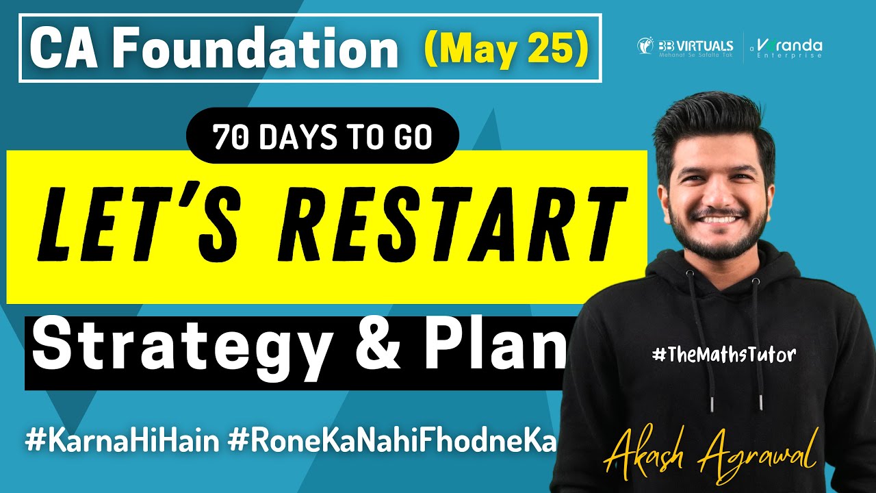 CA Foundation May 2025 | 60 days Plan | Let's Restart, Analyse ...