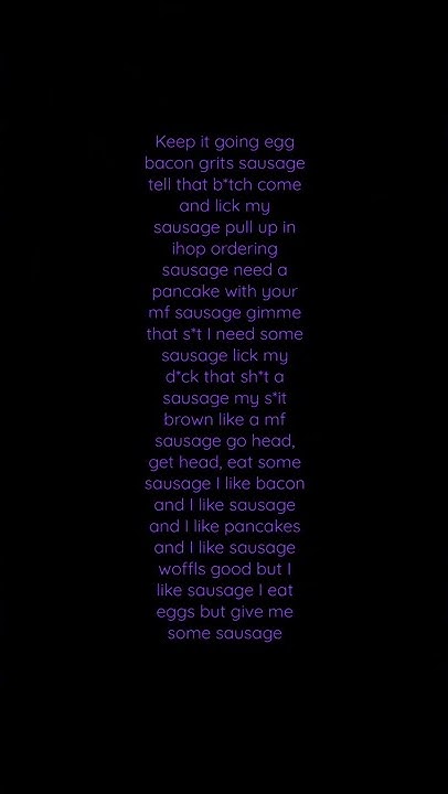 Everybody Say Sausage Keep It Going Lyrics Eggs bacon grits sausage)ft.ryan)with lyrics - YouTube