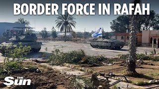 View of Rafah as Israeli tanks roll in & take control of vital crossing after bombardment